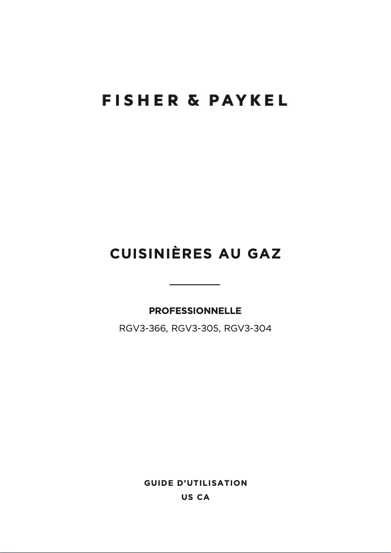 Página 1 del manual Manual de usuario Fisher & Paykel RGV3-366