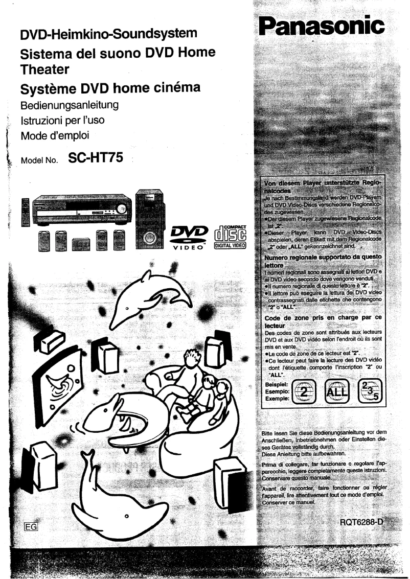 Imagen de la primera página del manual del dispositivo SA-HT75