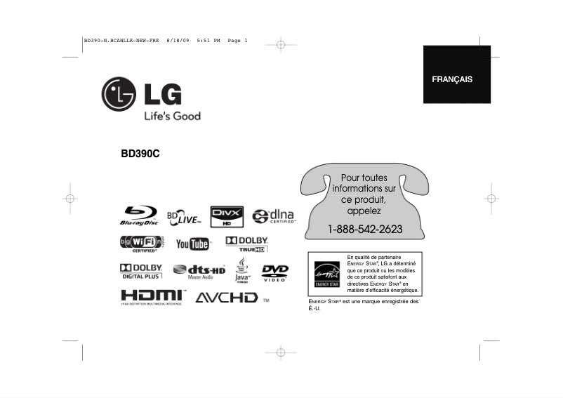 Imagen de la primera página del manual del dispositivo BD390C