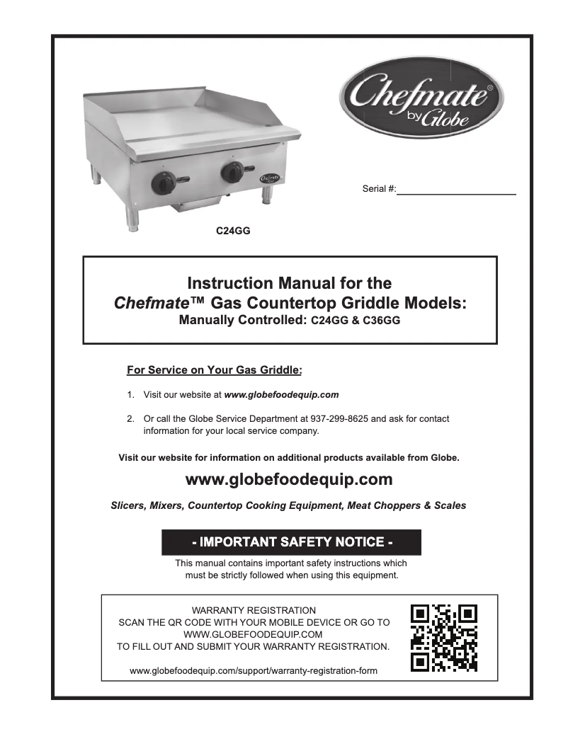 Página 1 del manual Manual de usuario Globe C36GG