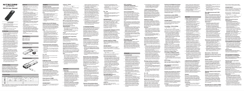 Página 1 del manual Manual de usuario Nitecore EDC23