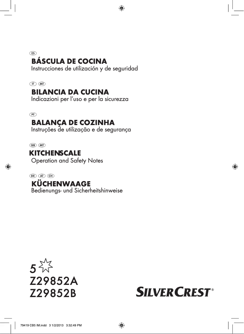 Página 1 del manual Manual de usuario SilverCrest Z29852A