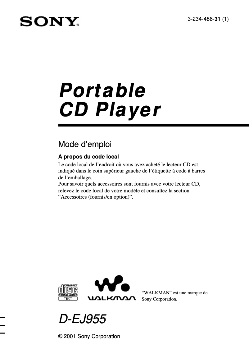 Imagen de la primera página del manual del dispositivo D-EJ955