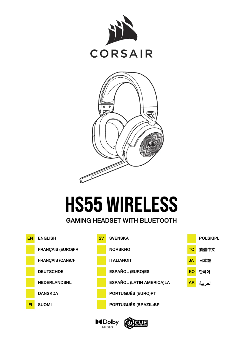 Página 1 del manual Guía de inicio rápido Corsair HS55 Surround