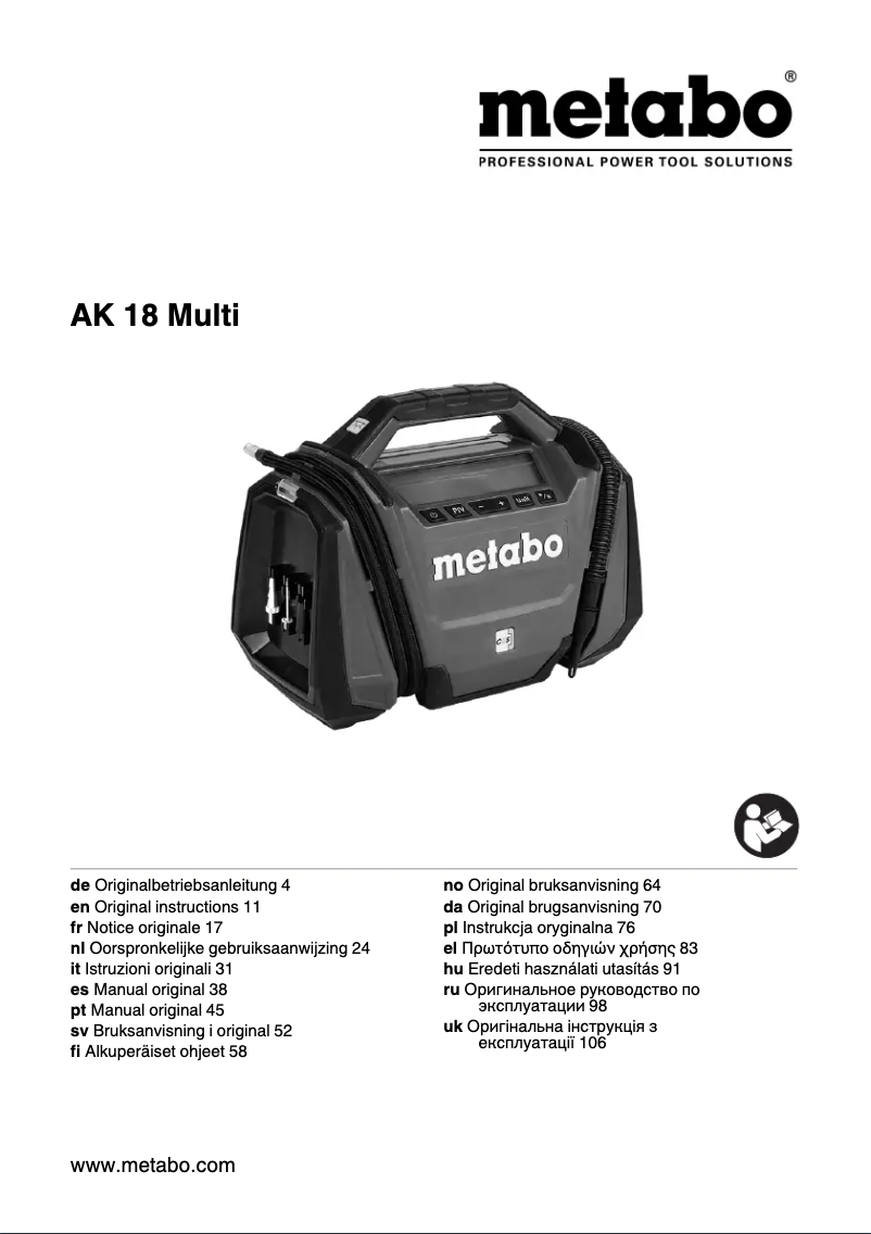 Imagen de la primera página del manual del dispositivo AK 18 Multi