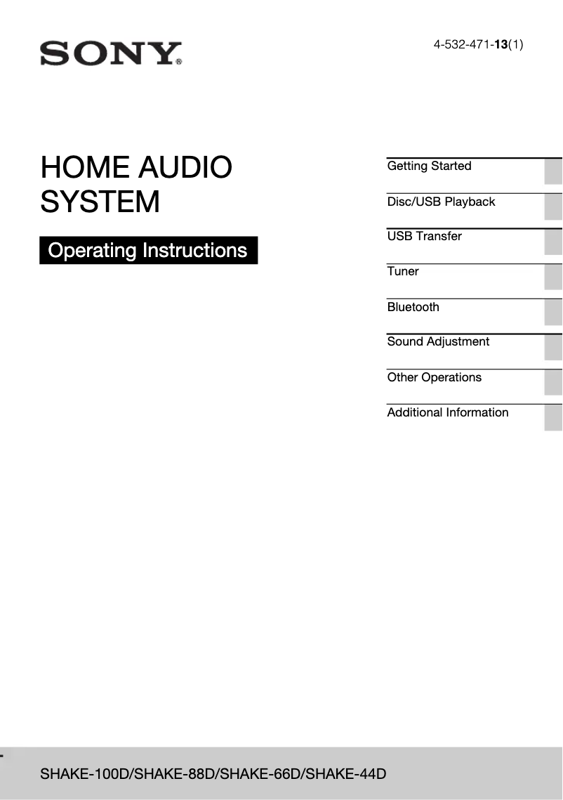 Imagen de la primera página del manual del dispositivo SHAKE-100D