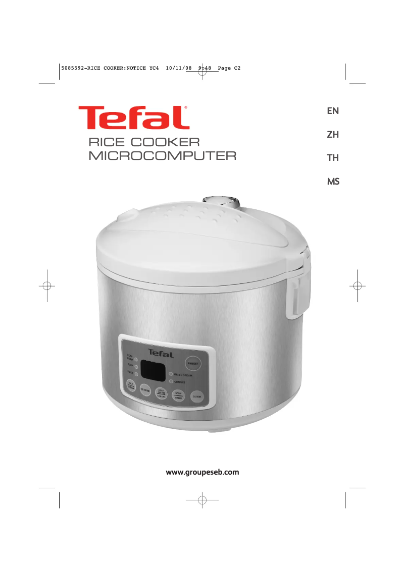 Página 1 del manual Manual de usuario Tefal Micro Mecha Congee RK401170