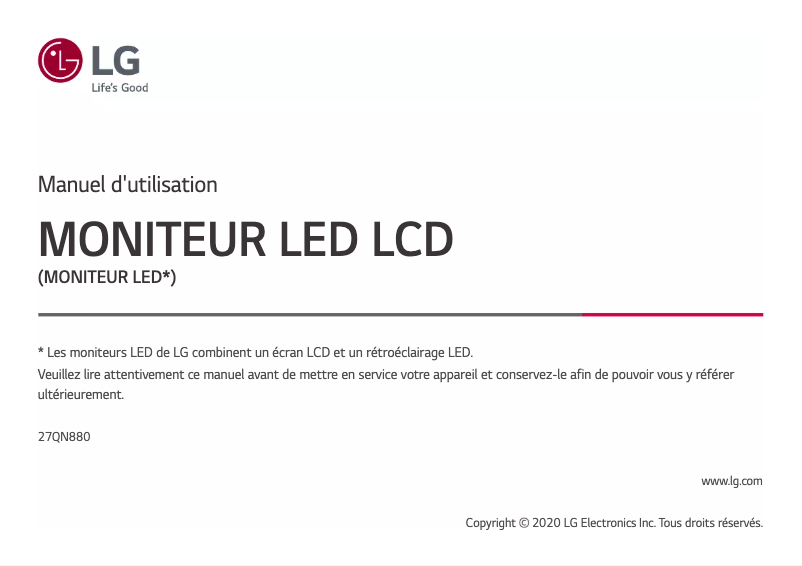 Imagen de la primera página del manual del dispositivo 27QN880-B