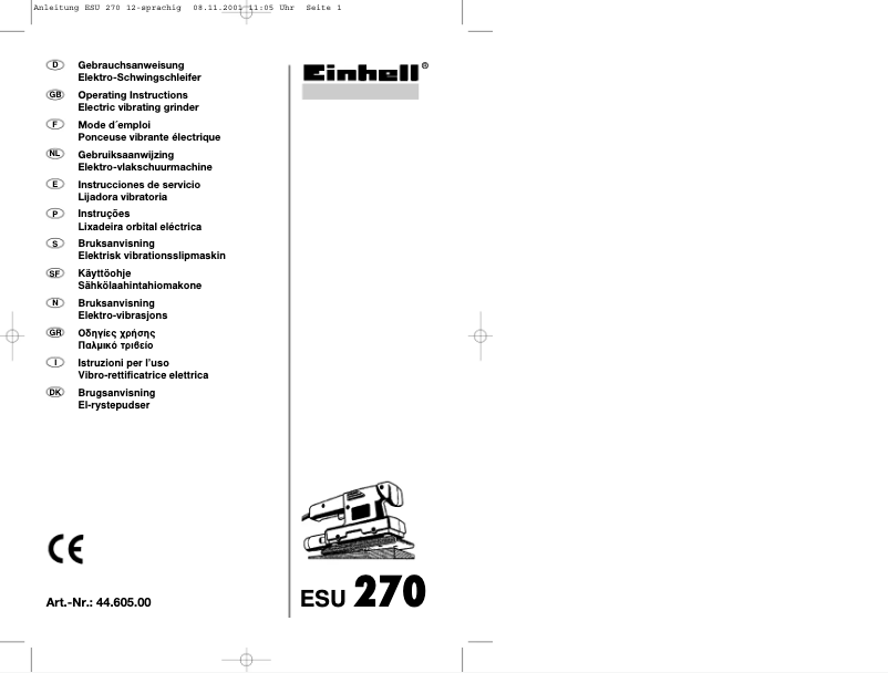 Imagen de la primera página del manual del dispositivo ESU 270