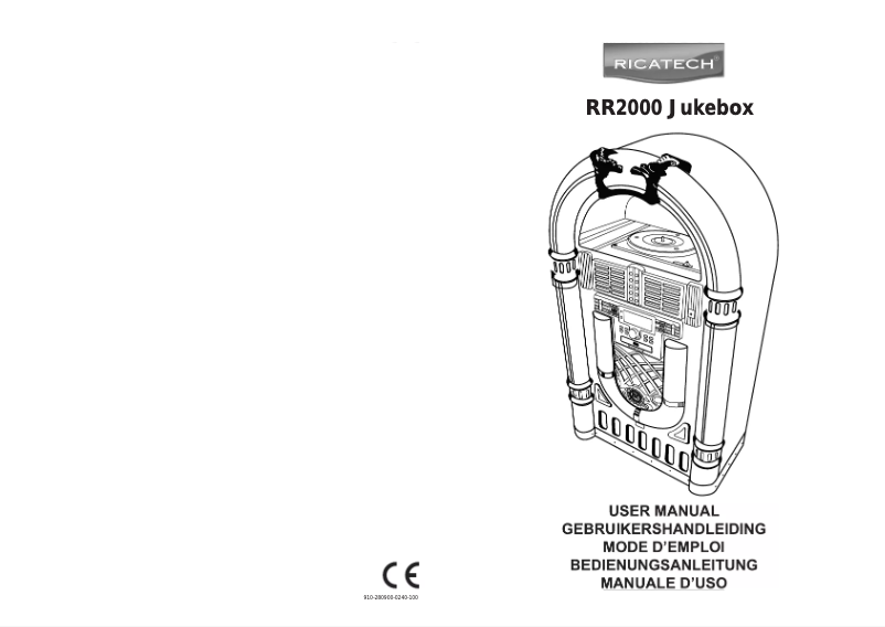 Página 1 del manual Manual de usuario Ricatech Black XXL Classic LED RR2200