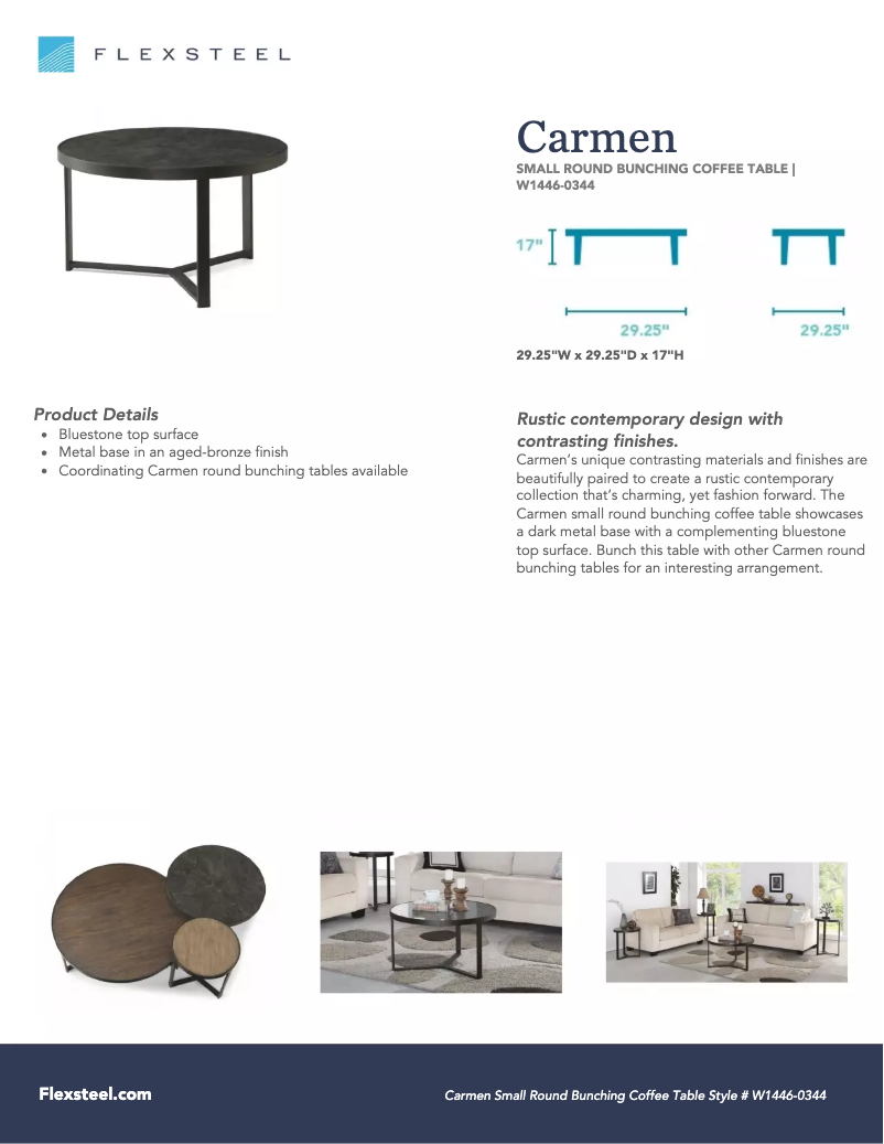 Página 1 del manual Manual de usuario Flexsteel Carmen W1446-0344