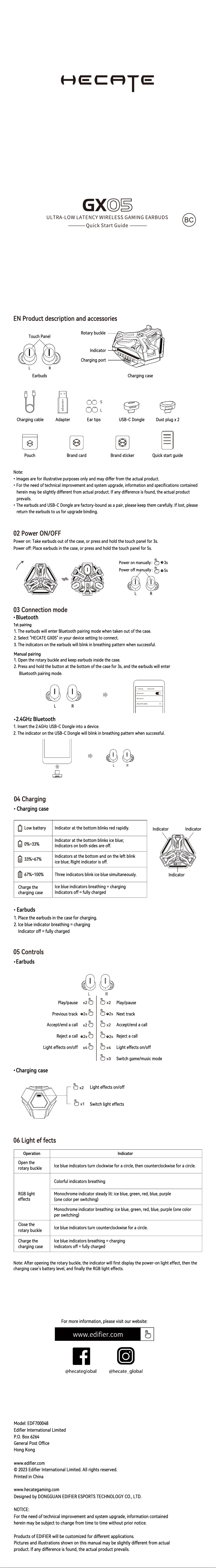 Página 1 del manual Manual de usuario Edifier Hecate GX05