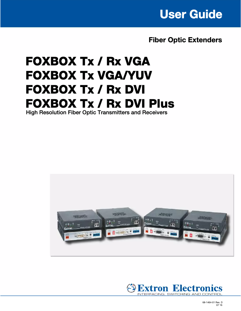 Página 1 del manual Manual de usuario Extron FOXBOX Rx VGA MM