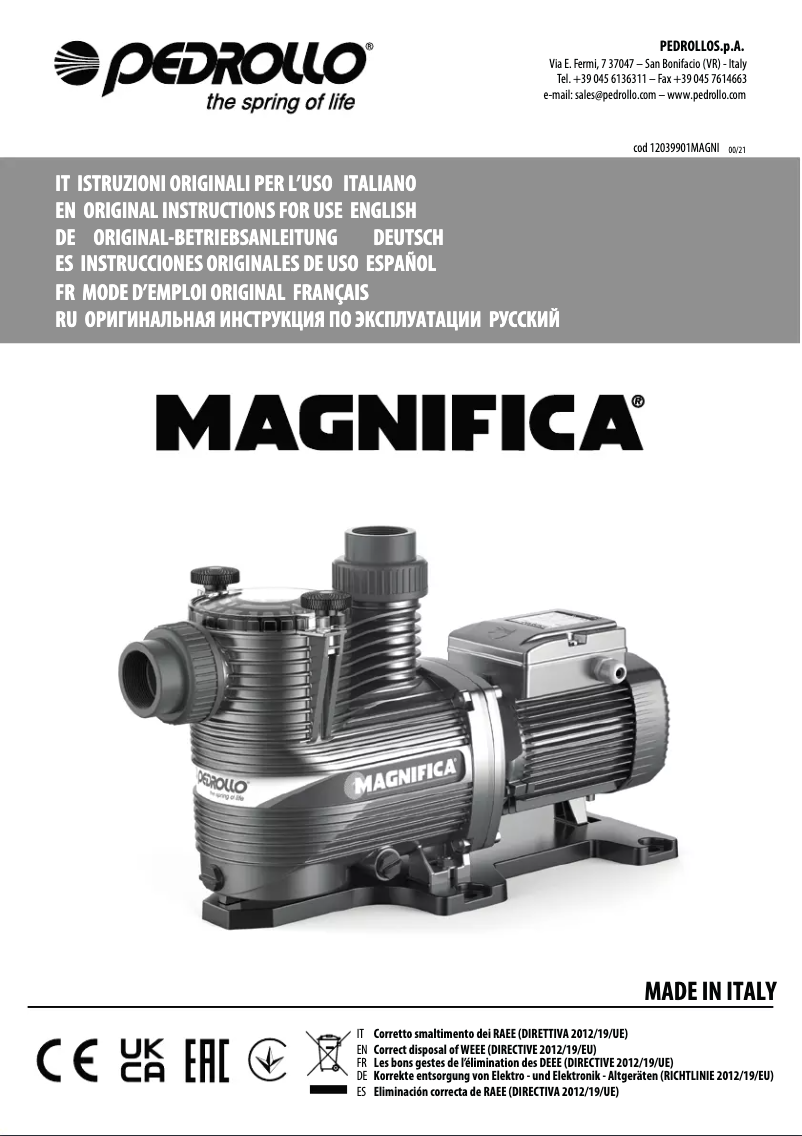 Imagen de la primera página del manual del dispositivo Magnifica