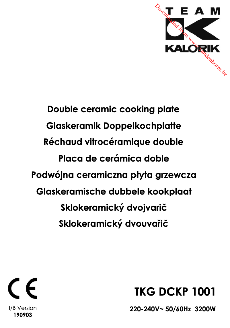 Imagen de la primera página del manual del dispositivo TKG DCKP 1001