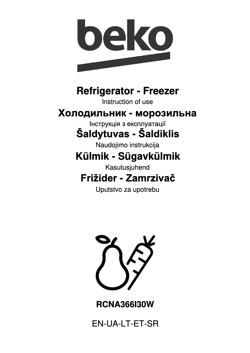 Imagen de la primera página del manual del dispositivo RCNA366I30W