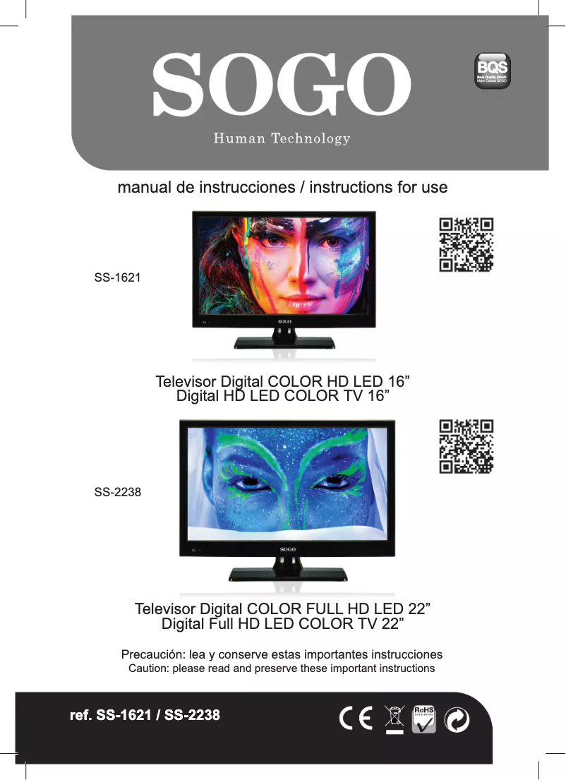 Imagen de la primera página del manual del dispositivo SS-2238