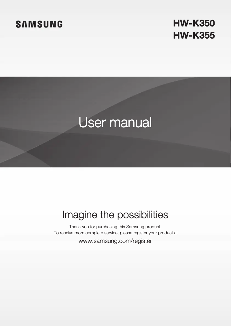 Página 1 del manual Manual de usuario Samsung HW-K350