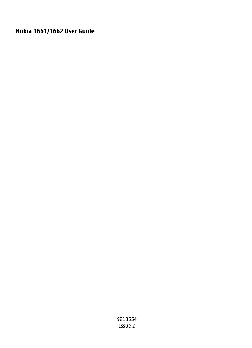 Página 1 del manual Manual de usuario Nokia 1662