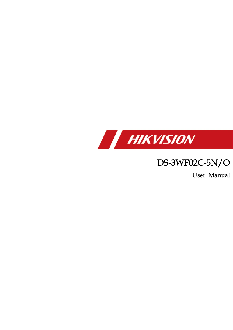 Página nº 1 - Manual de usuario Hikvision DS-3WF02C-5N/O