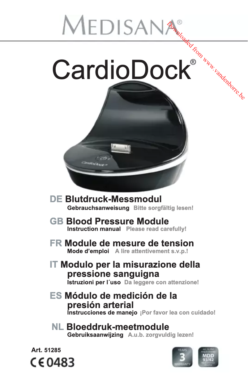 Página nº 1 - Manual de usuario Medisana CardioDock 2