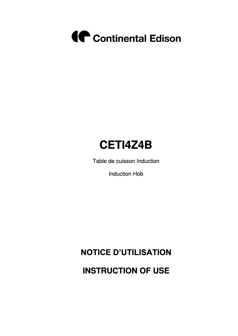 Imagen de la primera página del manual del dispositivo CETI4Z4B