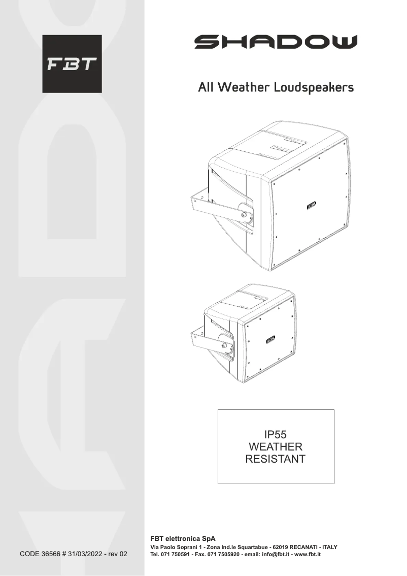 Página 1 del manual Manual de usuario FBT SHADOW 108CT