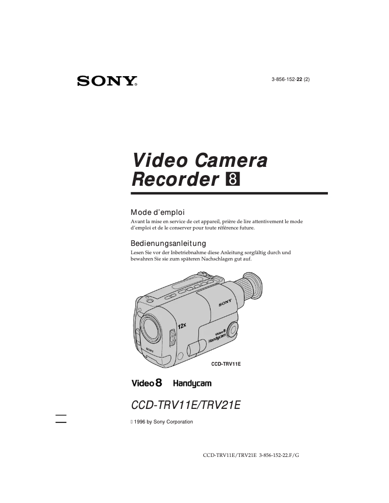 Página 1 del manual Manual de usuario Sony CCD-TRV11E