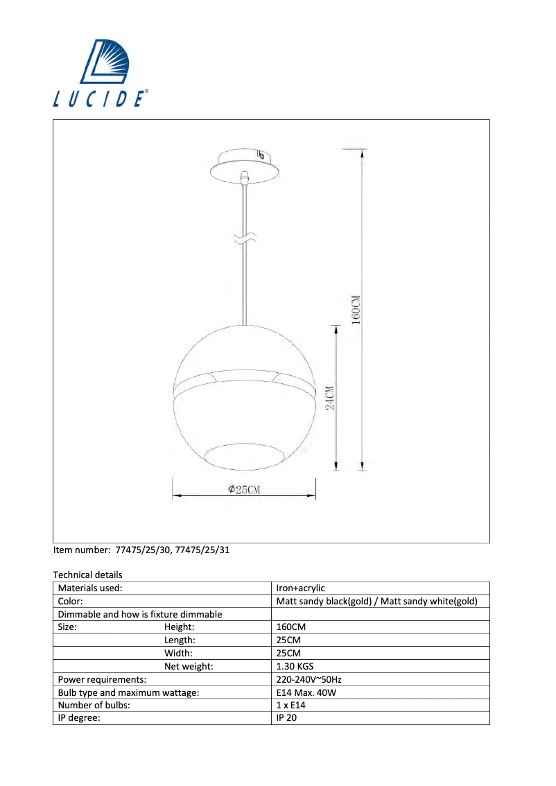 Página 1 del manual Manual de usuario Lucide Binari 77475/25/31