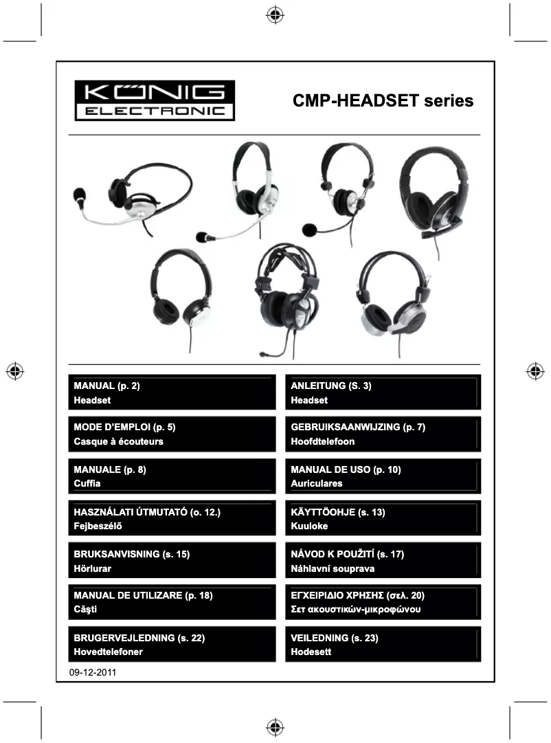 Página 1 del manual Manual de usuario Konig CMP-HEADSET130