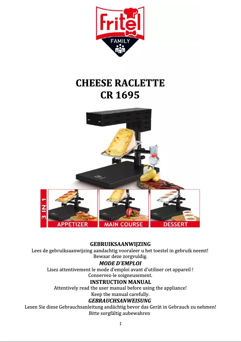 Imagen de la primera página del manual del dispositivo CR 1695