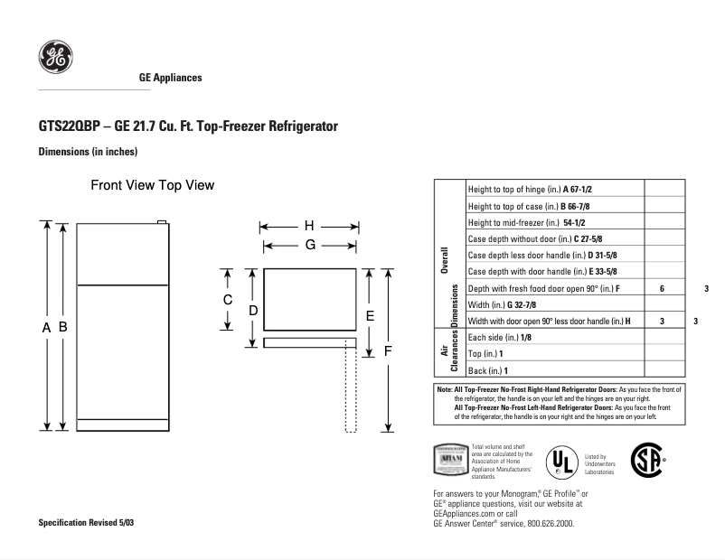 Imagen de la primera página del manual del dispositivo GTS22QBPWW