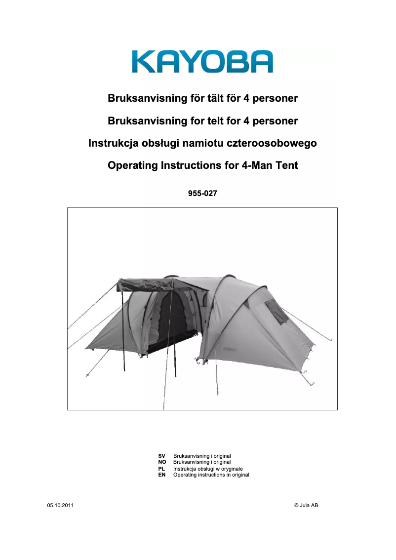 Imagen de la primera página del manual del dispositivo 955-027