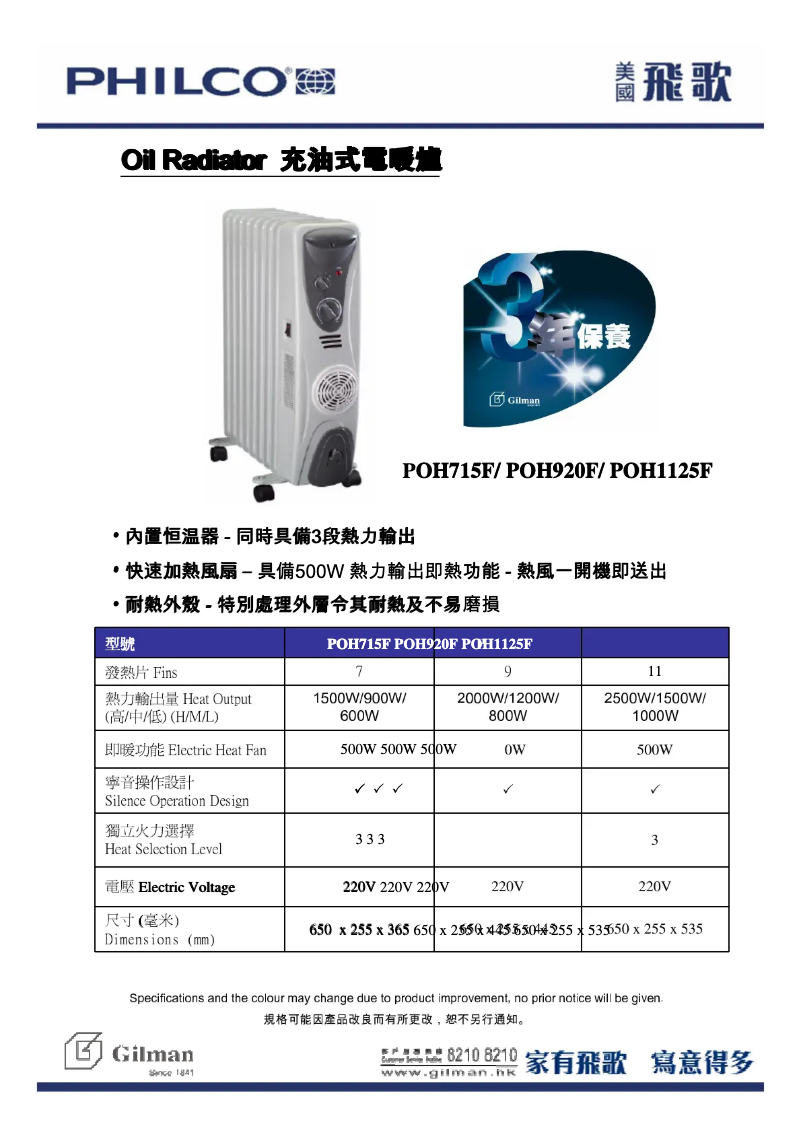 Imagen de la primera página del manual del dispositivo POH715F