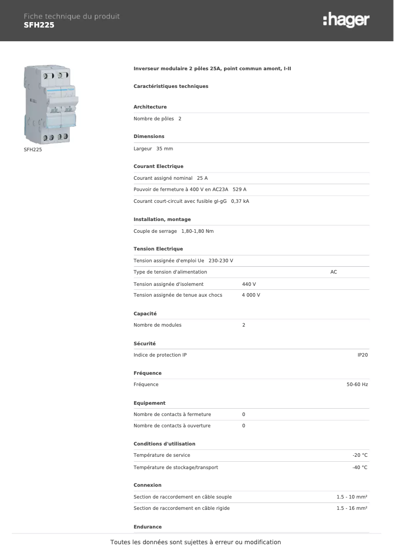 Imagen de la primera página del manual del dispositivo SFH225