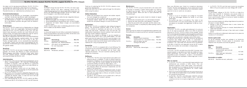 Página 1 del manual Manual de usuario Beyerdynamic TG V70