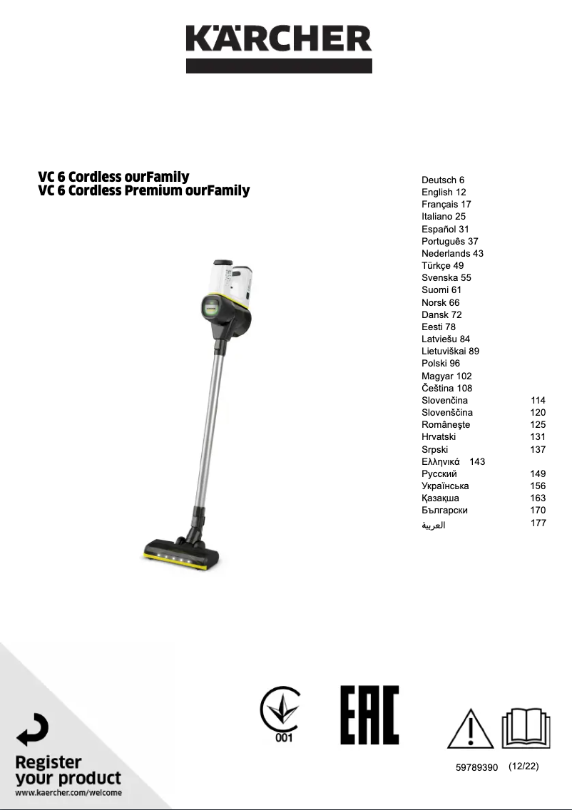 Página 1 del manual Manual de usuario Kärcher VC 6 Cordless ourFamily