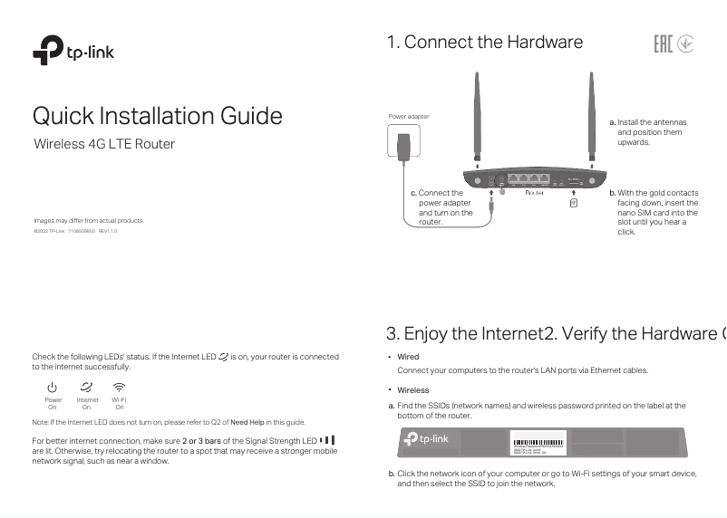 Página nº 1 - Manual de usuario TP-Link Archer MR550