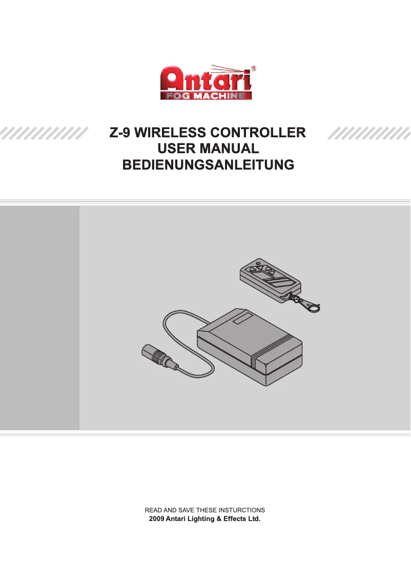 Imagen de la primera página del manual del dispositivo Z-9