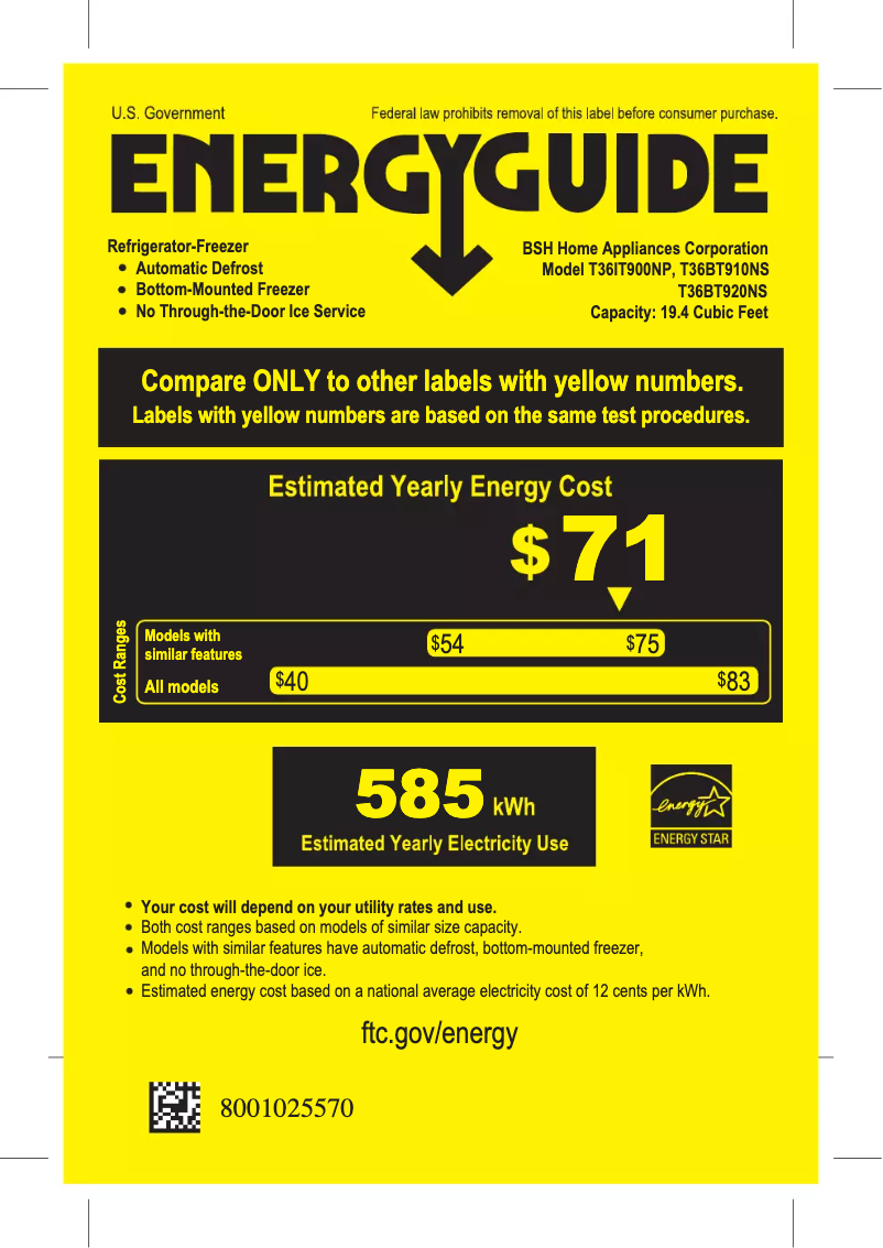 Página 1 del manual Etiqueta energética Thermador Freedom T36IT900NP