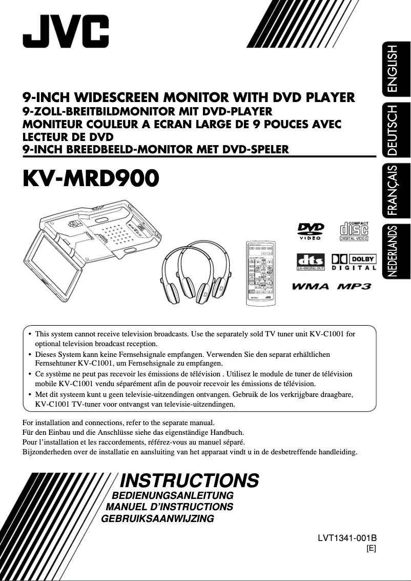 Imagen de la primera página del manual del dispositivo KV-MRD900
