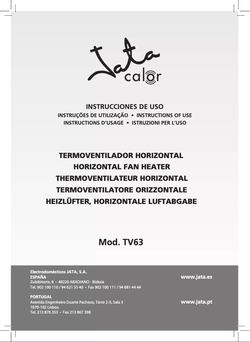 Imagen de la primera página del manual del dispositivo TV63