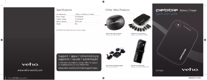 Imagen de la primera página del manual del dispositivo Pebble Verto