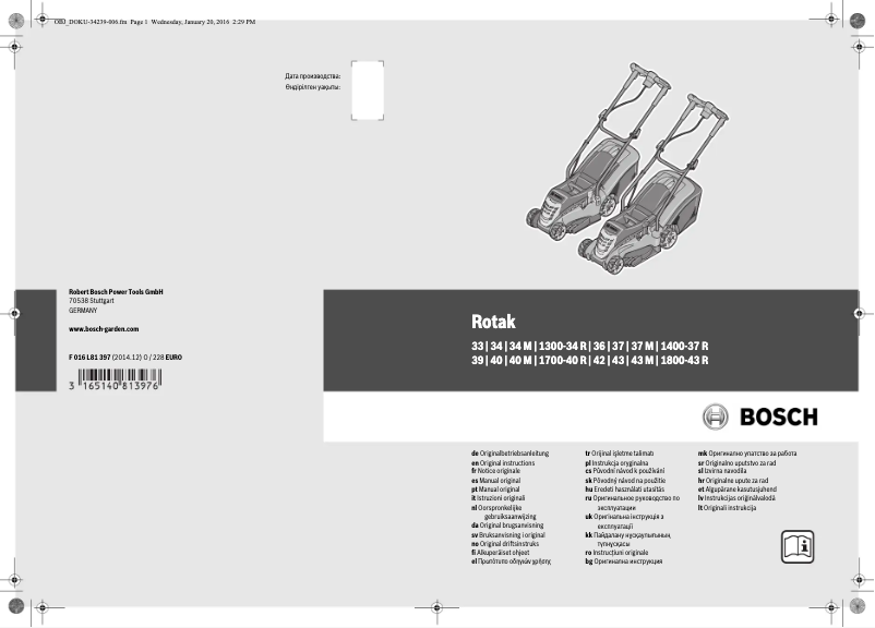 Página nº 1 - Manual de usuario Bosch Rotak 43
