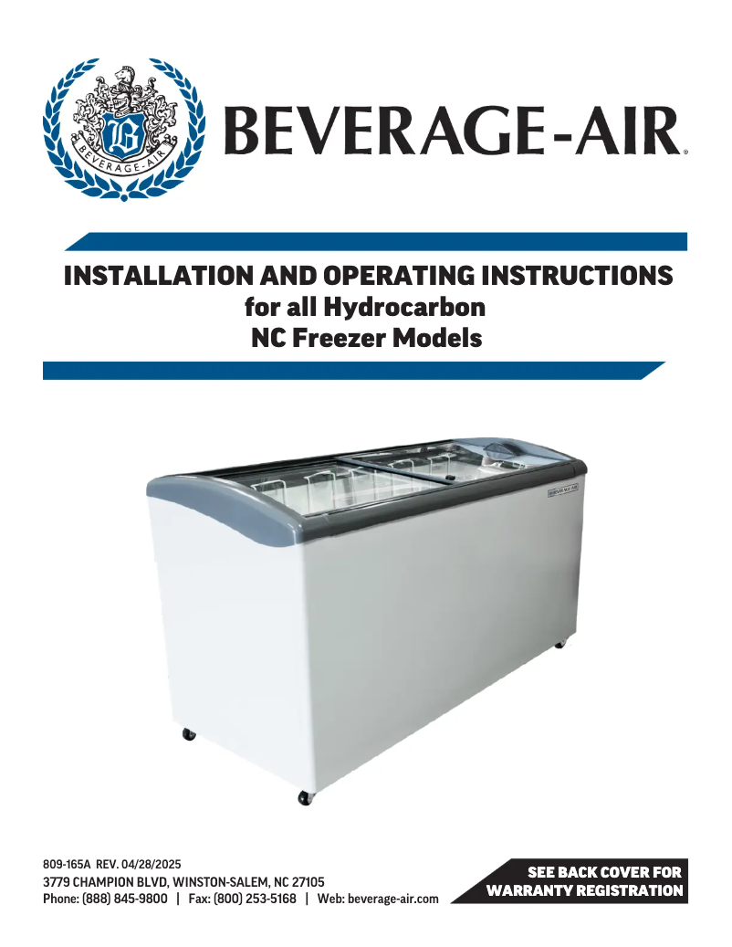 Página 1 del manual Manual de usuario Beverage-Air NC27-1-W
