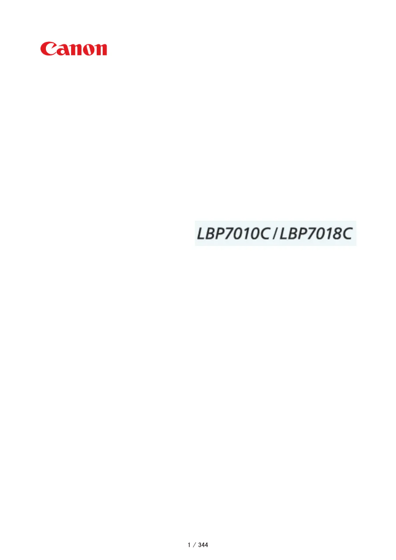 Página 1 del manual Manual de usuario Canon i-Sensys LBP7018C