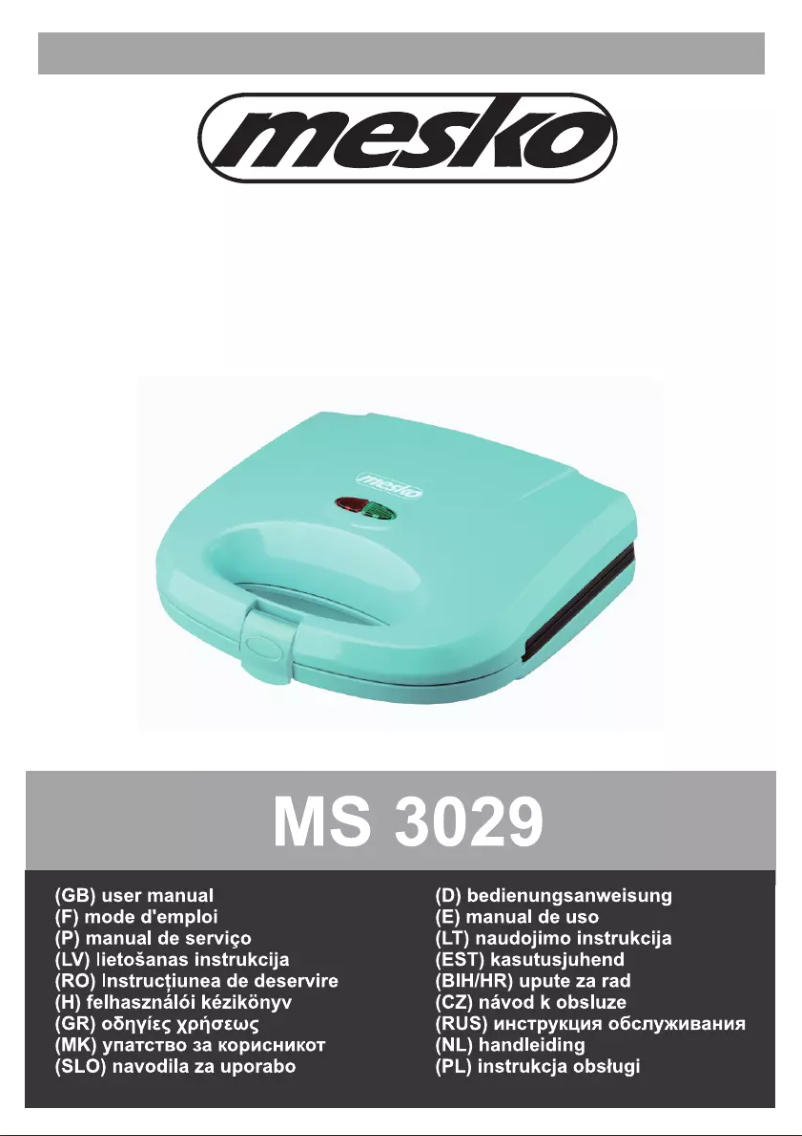 Imagen de la primera página del manual del dispositivo MS 3029