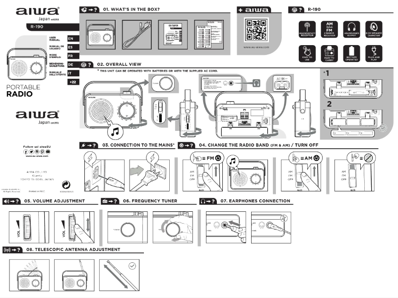 Página 1 del manual Manual de usuario Aiwa R-190BW