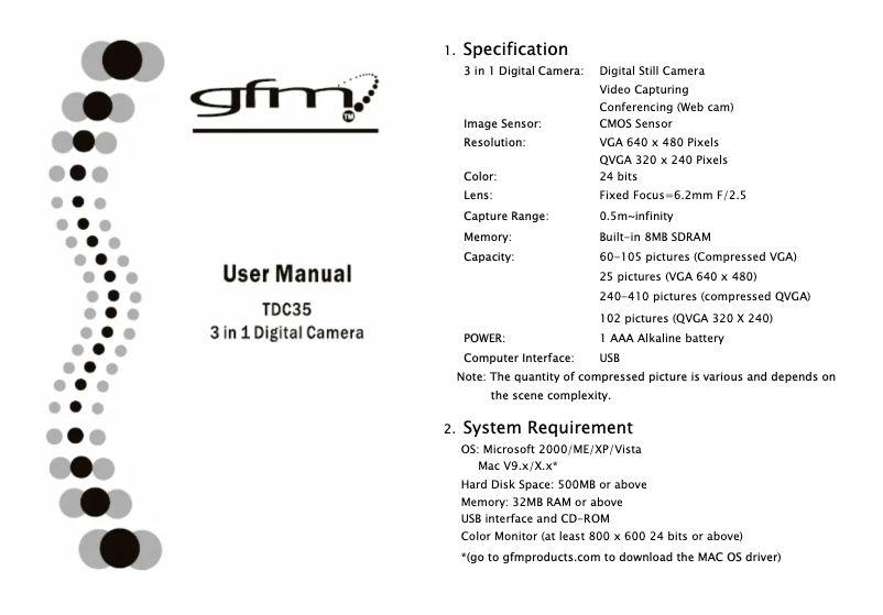 Página 1 del manual Manual de usuario GFM TDC35