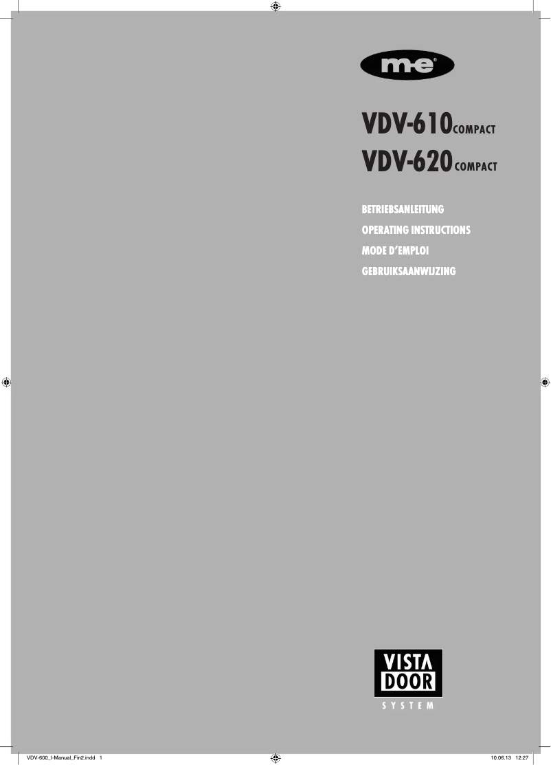 Imagen de la primera página del manual del dispositivo VDV-620